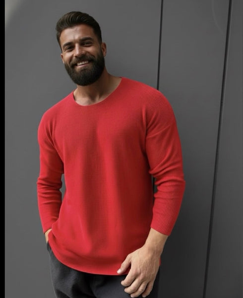 Knitwear oversized shirt - red 0062