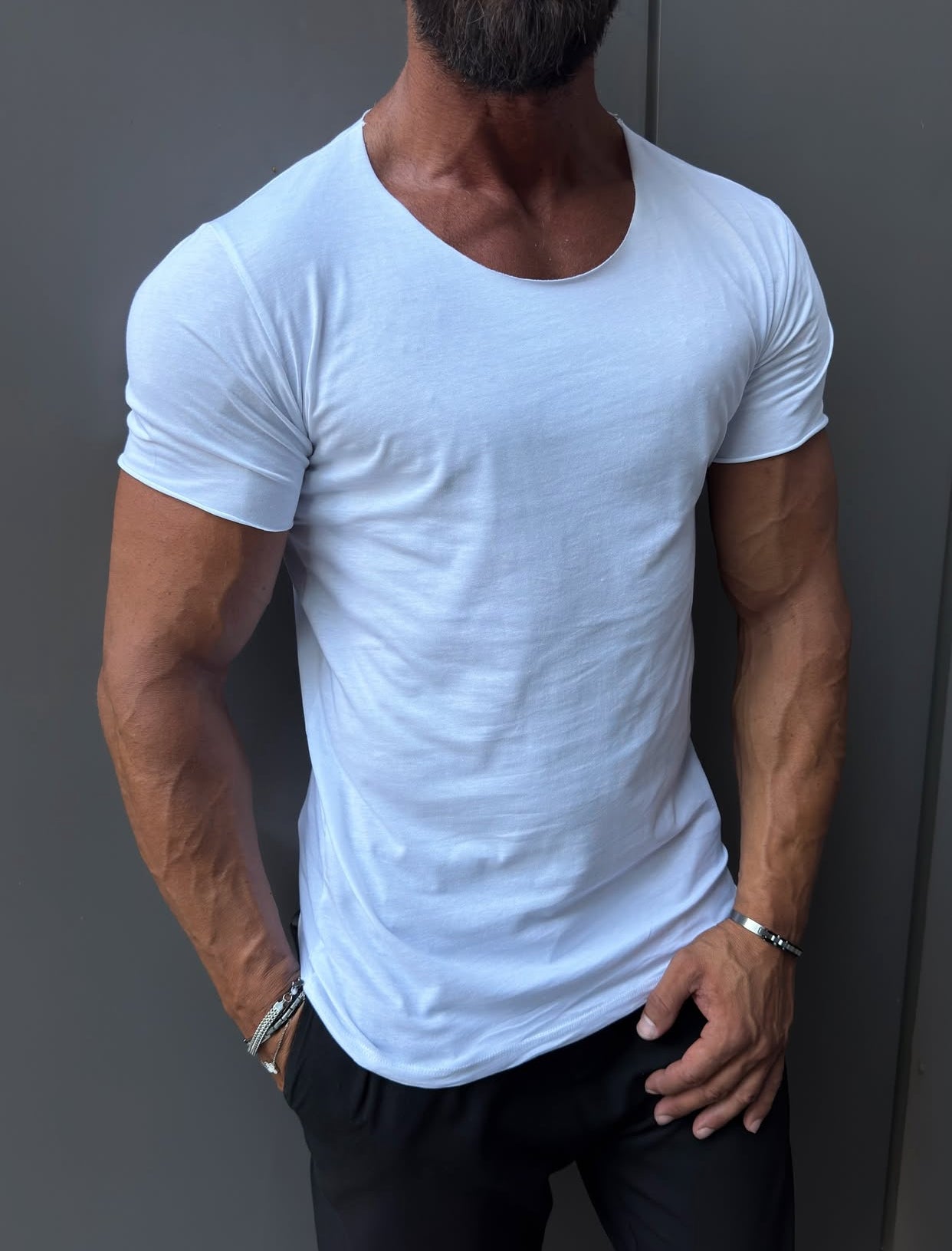 Slim fit shirt round neck - 0030