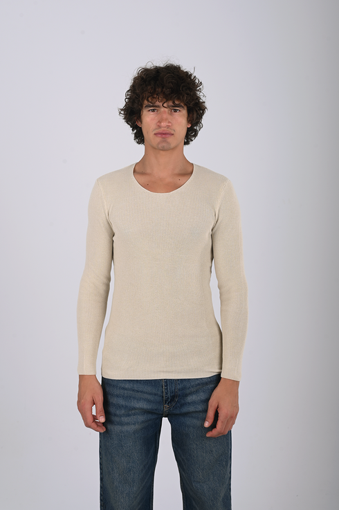 Knit Long Sleeve Top - (W-0324)