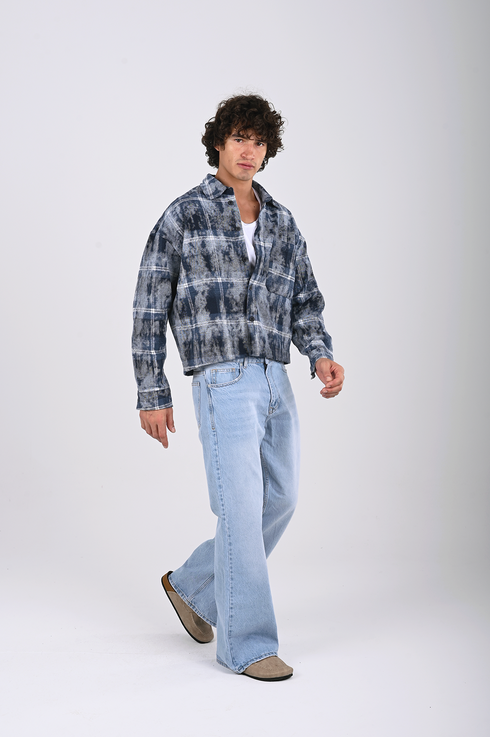 Oversized Plaid Overshirt (W-0325)