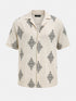Geometric Print Short Sleeve Shirt / (0195)- Off-White