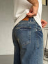 Vintage Blue Washed Relaxed-Leg Jeans (P-0348)