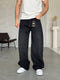 Relaxed Fit Wide-Leg Black Jeans - (0175)
