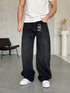 Relaxed Fit Wide-Leg Black Jeans - (0175)