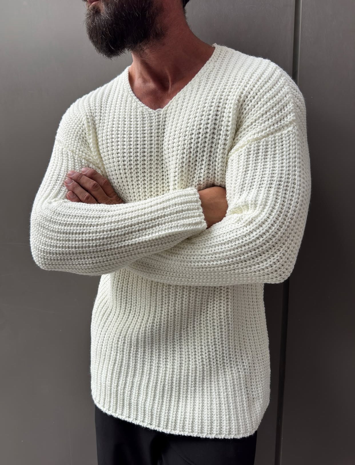 Knitwear pullover - white  0074