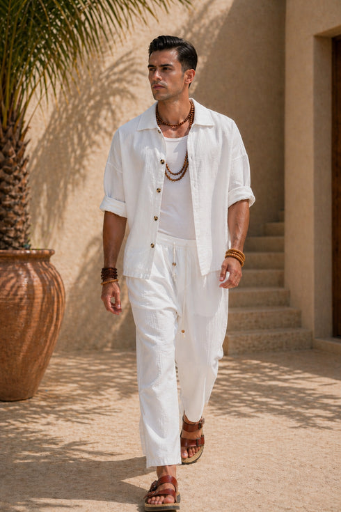 Linen Resort Set – 0117 - white