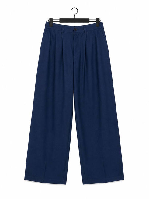 Relaxed Linen Wide-Leg Trousers - (0233)
