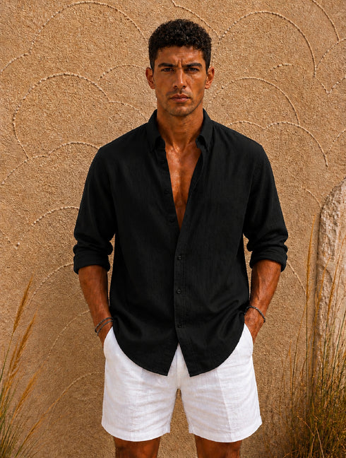 Linen Relaxed Shirt – (0124)