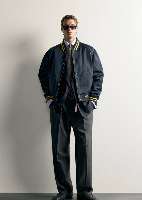 ZARA-CONTRAST RELAXED FIT BOMBER JACKET (ZW-0002)