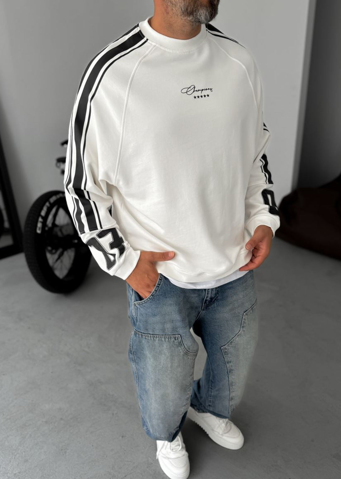 Cotton - sweatshirt / white 0052