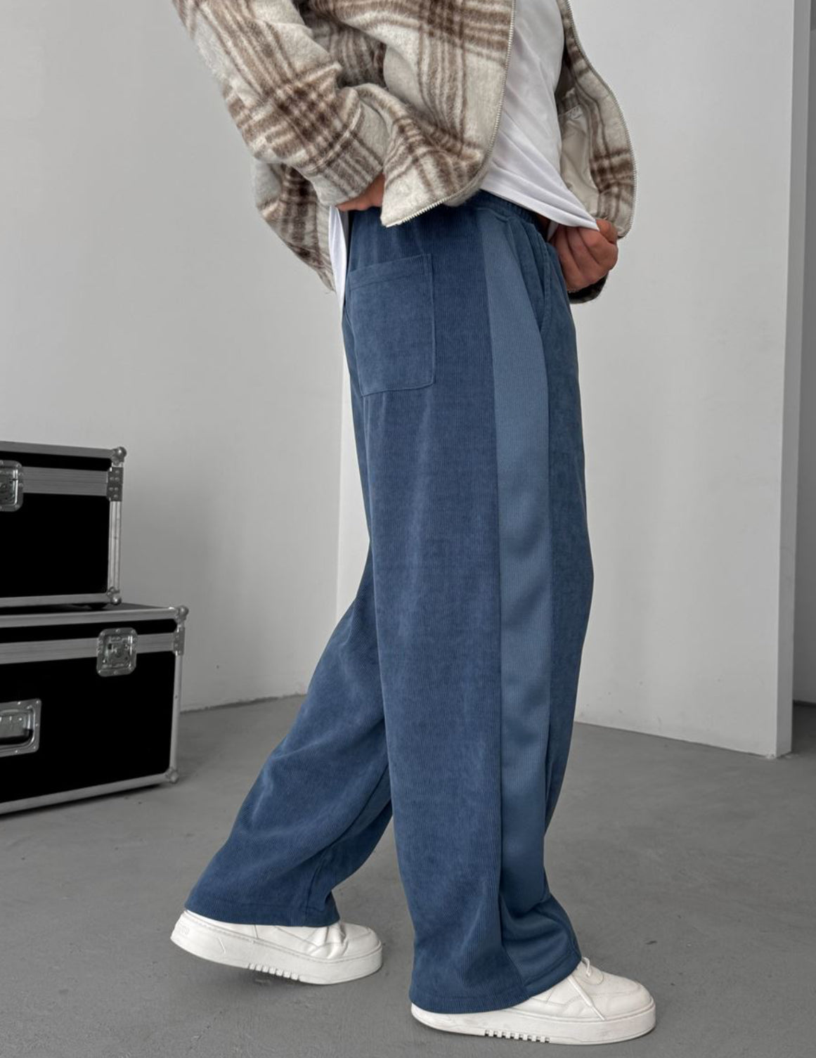 Velvet cotton pants - blue  0094