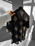 Geometric Print Short Sleeve Shirt (0194) / Black