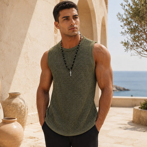 Cotton sleeveless shirt -(0014)