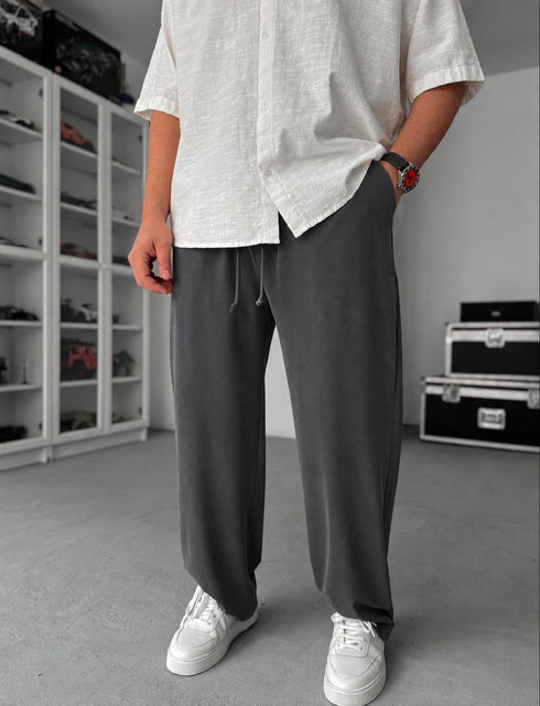 Effortless Comfort Wide-Leg Pants – Charcoal (0213)