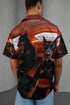 Oversized Graphic Resort Shirt – Burnt Orange (0277)