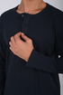 Essential Ribbed Henley Long Sleeve (W-0305)