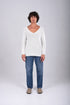 Textured V-Neck Knit Sweater - (W-0058)