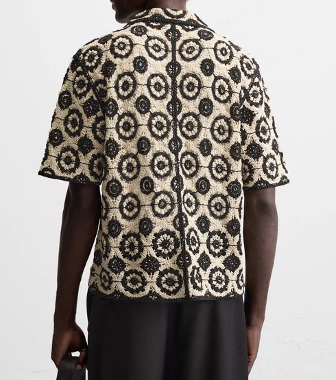 Zara-Inspired Textured Jacquard Resort Shirt (0294)