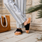 Leather Comfort Slide Sandals-black - (009)