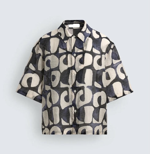 Zara Abstract Print Resort Shirt ( 0296)
