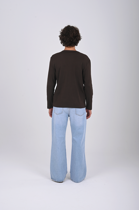 Essential Ribbed Henley Long Sleeve (W-0305)