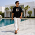 Embroidered Textured T-Shirt – (0201)