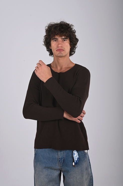 Knitwear oversized shirt (W-0062 )