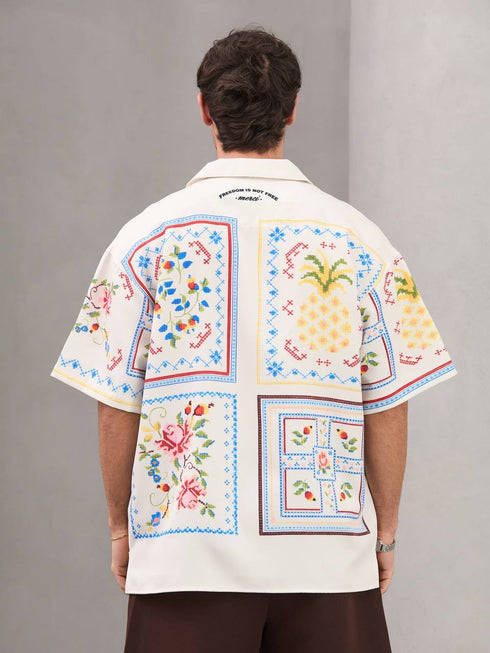 Tropical Patchwork Resort Shirt- (0151)