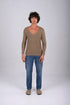 Textured V-Neck Knit Sweater - (W-0058)