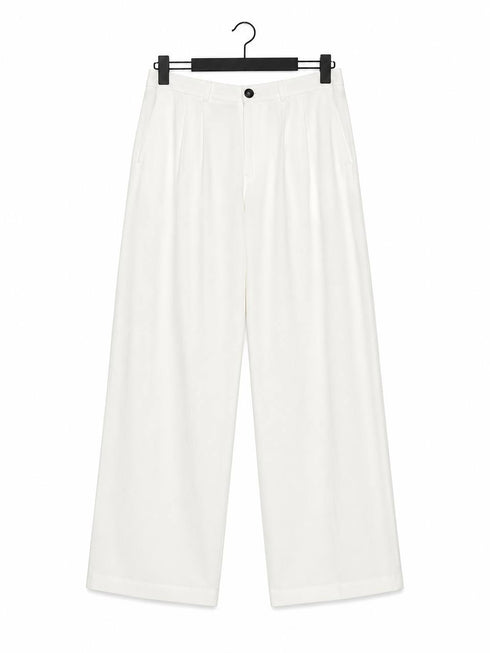 Relaxed Linen Wide-Leg Trousers - (0233)