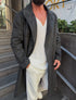 Textured water-repellent coat - dark gray 0076