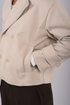 Double Breasted Crop Stamped Jacket - (W-0310)