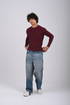 Textured Knit Crewneck Sweater- (W-0329)