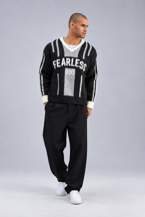 Varsity Graphic Knit Sweater (W-0336)