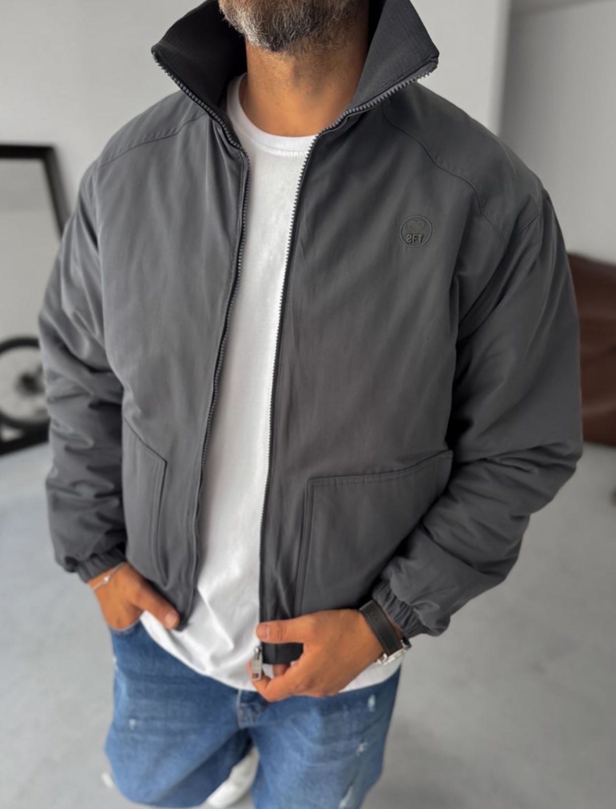 Stone bomber jacket / gray- 0055