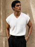 Sleeveless Textured Knit Top / 0135 / white