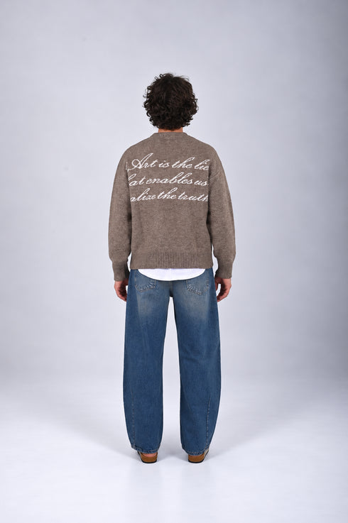 Art Life Knit Crew-Neck Sweater - (W-0327)