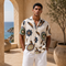 Boho Feather Print Shirt – Cream Edition / (0187)