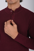 Ribbed Knit Henley Sweater -(W- 0323)