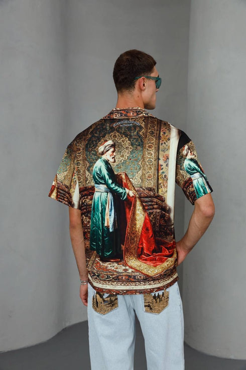 Oversized Persian Art Resort Shirt- (0278)