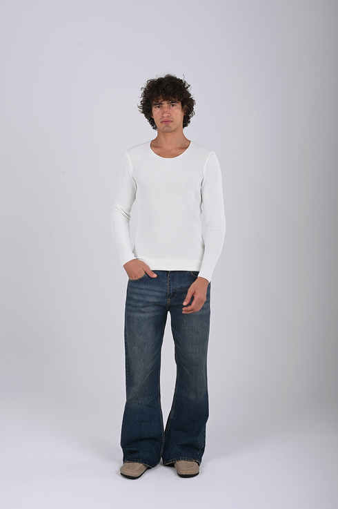 Knit Long Sleeve Top - (W-0324)