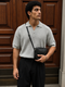 Textured Half-Zip Polo / Gray / (0160)