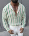 Striped Linen Shirt / green 0138