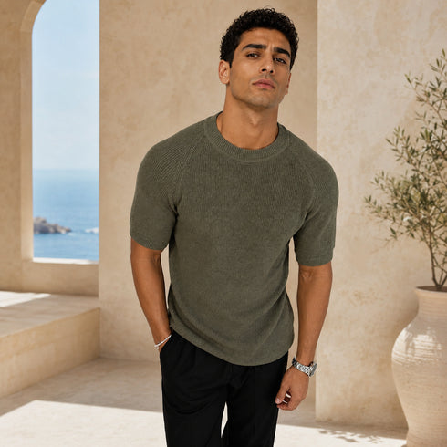 Essential Ribbed Knit T-Shirt – 0018