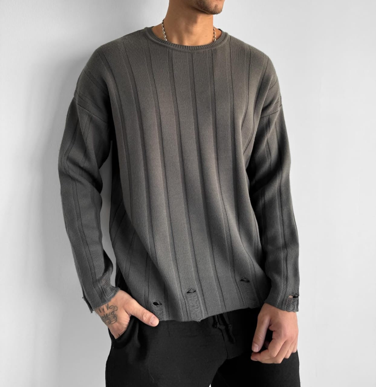 Knitwear pullover - gray   0075