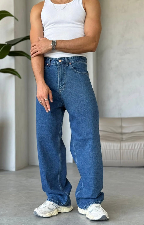Wide-Leg Relaxed Fit Jeans – Vintage Blue /WE11 - (0178)