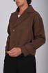 Double Breasted Crop Stamped Jacket - (W-0310)