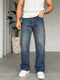 Vintage Blue Washed Relaxed-Leg Jeans (P-0348)