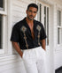 Premium Embroidered Short Sleeve Shirt – Black - (0177)