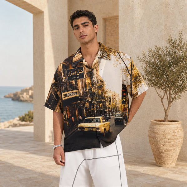 Vintage Cityscape Resort Shirt- (0279)